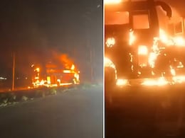 MP Bus Fire: गुड़गांव से पन्ना जा रही यात्री बस में लगी आग, जलकर खाक हो गई पूरी बस, 45 यात्री थे सवार 