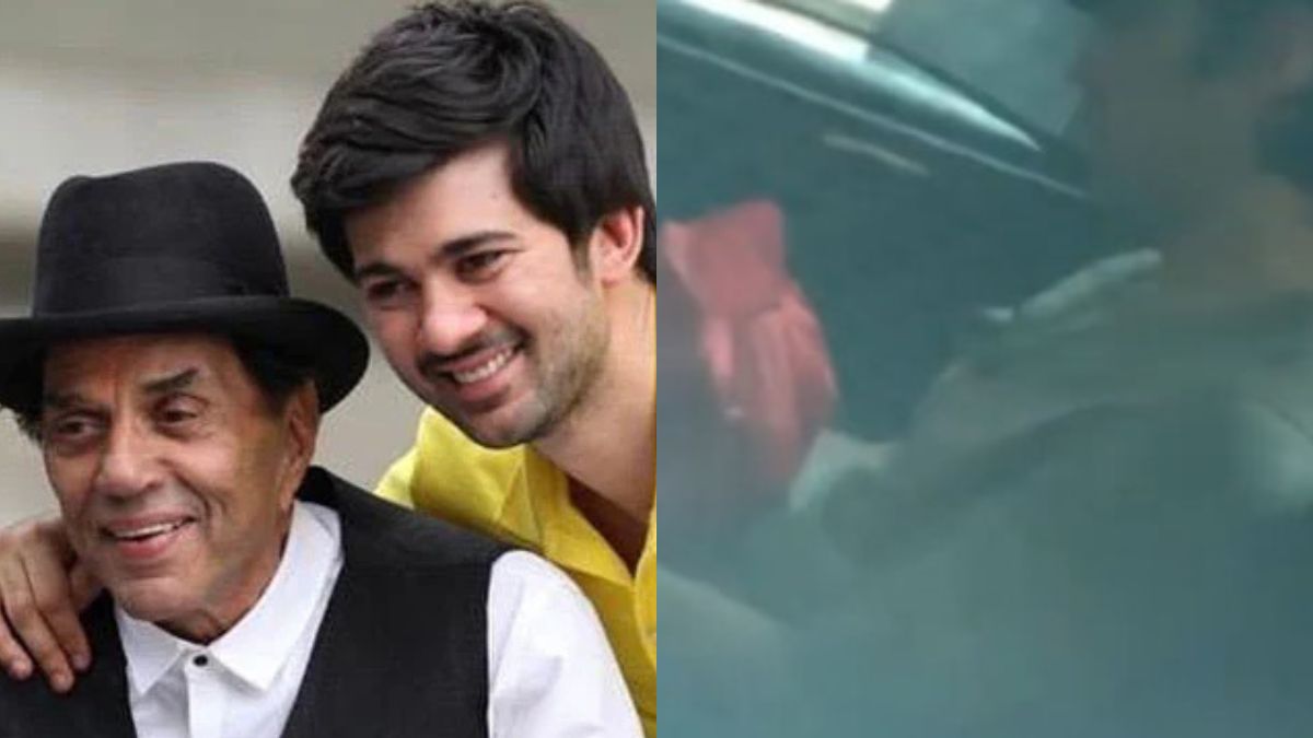 Video: Emotional Karan Deol Collects Grandfather Dharmendra's Ashes From Pawan Hans Crematorium