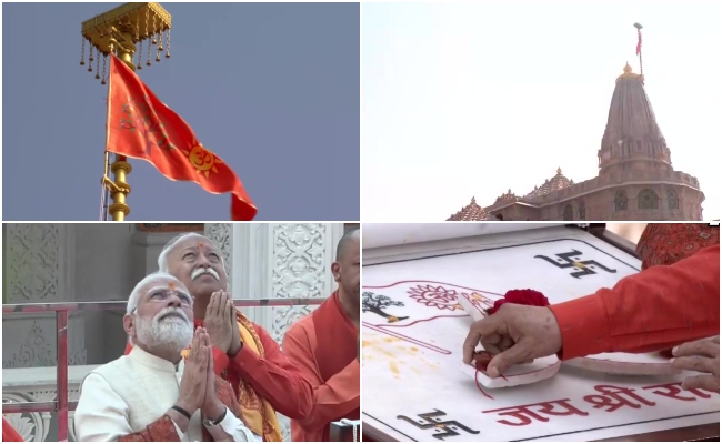 इतिहास बना पल! पीएम मोदी ने अयोध्या राम मंदिर के शिखर पर किया 'ध्वजारोहण'