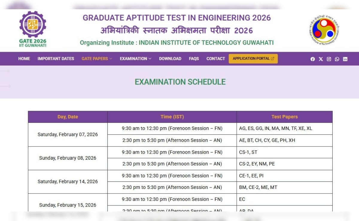 इस IIT ने जारी किया GATE 2026 का शेड्यूल, ऐसे डाउनलोड करें टाइम टेबल
