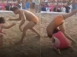 Girl Wrestler VIDEO: बलाढ्य पैलवानाची फजिती! चिमुकल्या पोरीने असं उचलून आपटलं, बिचारा मैदान सोडून पळाला