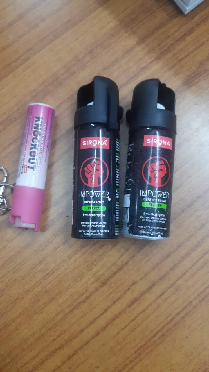 The chilli and pepper sprays used by protesters on police personnel