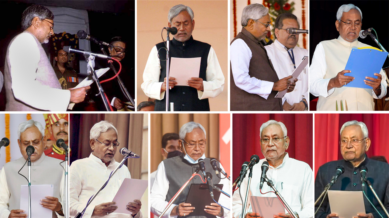 Nitish Kumar's Remarkable Political Journey: 10th Oath Ceremony Today