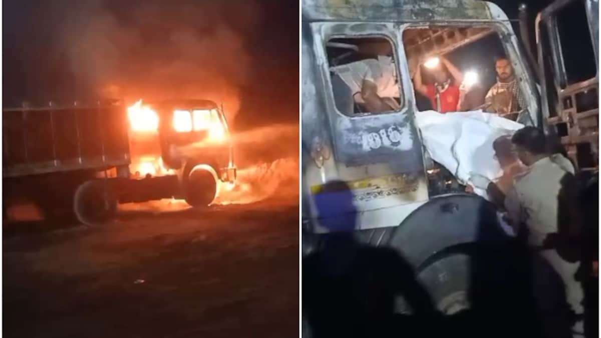 Rajasthan Fire: किशनगढ़ में देर रात भयावह हादसा, पार्किंग में खड़े ट्रेलर  में लगी भीषण आग, ड्राइवर केबिन में जिंदा जला | Tragedy in Kishangarh:  Trailer Catches Fire in ...