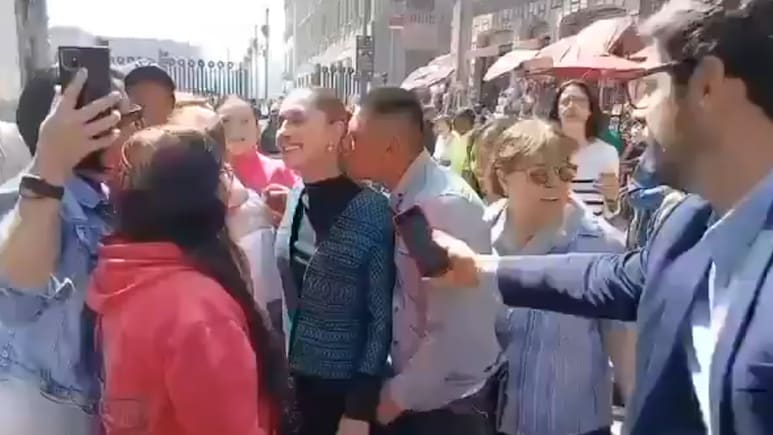 Video: Man Gropes Mexican President, Tries To Kiss Her As She Speaks To People