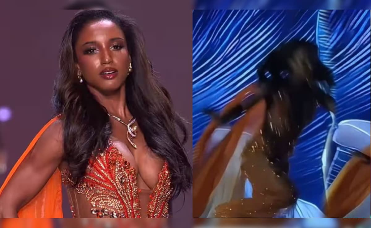 मिस यूनिवर्स का वायरल वीडियो, स्टेज पर वॉक करने उतरीं कंटेस्टेंट गिरी नीचे, स्ट्रेचर में लौटीं, फैंस हैरान