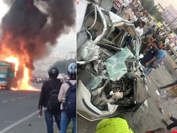 8 Killed As Car Gets Sandwiched Between 2 Trucks In Pune