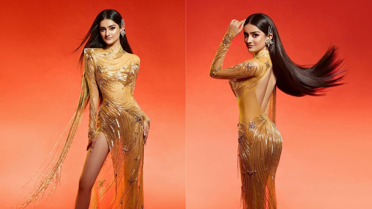 Manika Vishwakarma Dazzles In An Open-Back Golden Dress For Miss Universe 2025 Finale