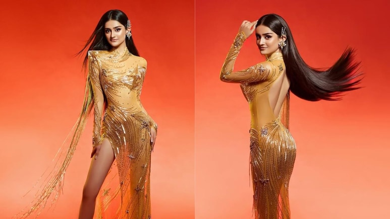 Manika Vishwakarma Dazzles In An Open-Back Golden Dress For Miss Universe 2025 Finale