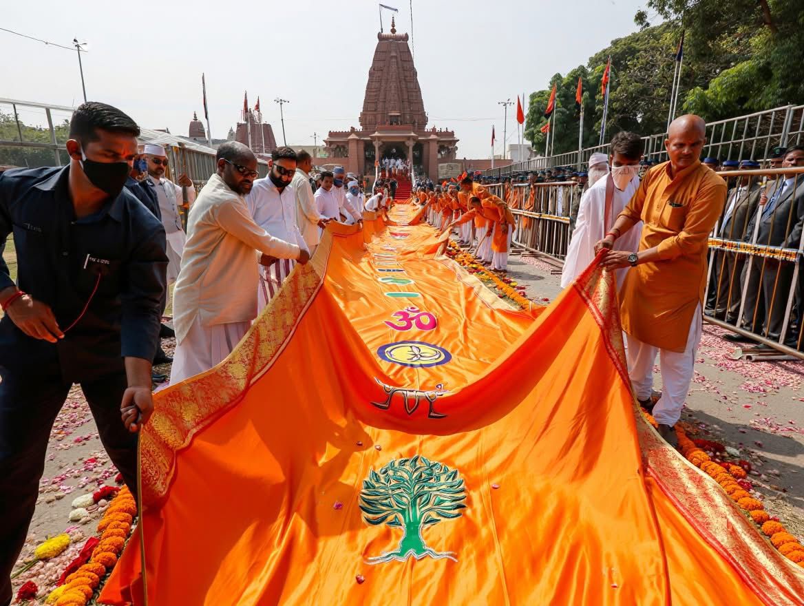 PM Modi Hoists Sacred Saffron Flag at Ayodhya