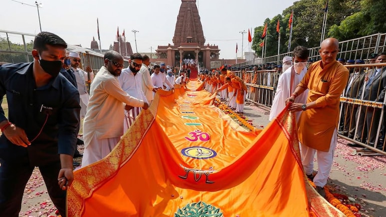 In Pics: The Ram Temple Sacred Flag PM Modi Will Hoist In Ayodhya