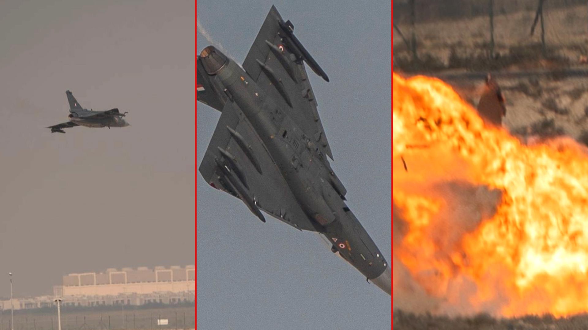 New Photos Emerge Of Tejas Crash, Jet Seen Descending, Going Up In Flames