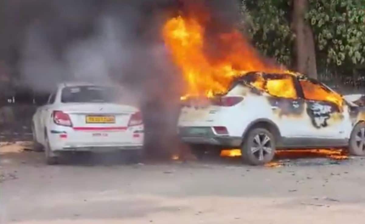 Fire Breaks Out From Electric Car In Hyderabad, Spreads To Nearby Vehicle