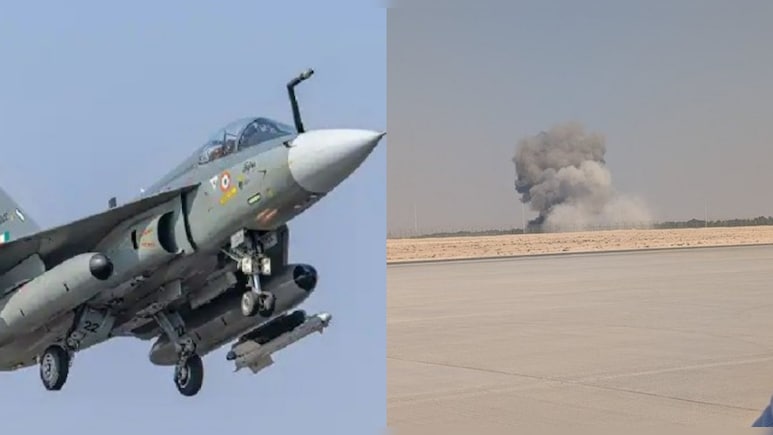 टेक ऑफ किया और फिर... दुबई एयर शो में क्रैश हुआ तेजस लड़ाकू विमान, वीडियो आया सामने