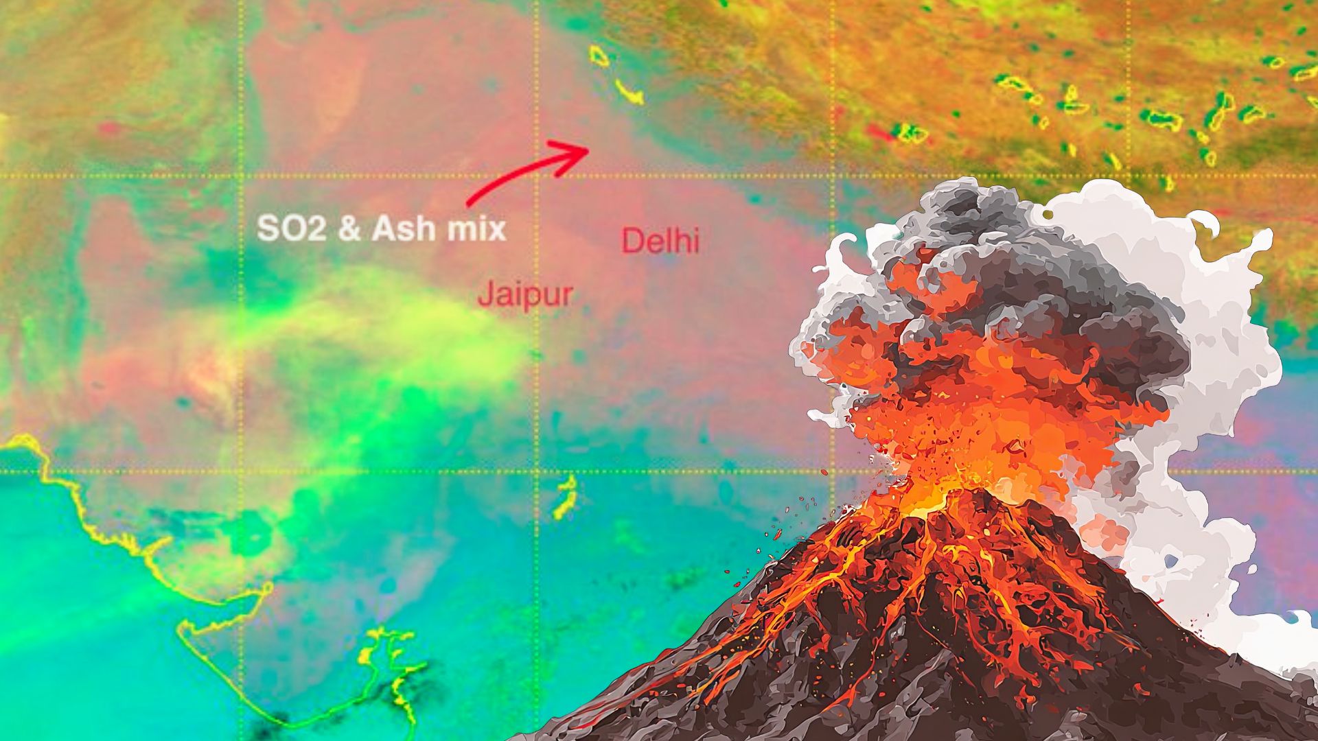 जहरीले धुएं के बीच दिल्ली पर एक और आफत... 120 किमी/ घंटे की रफ्तार से भारत आई ज्वालामुखी की राख, बड़े अपडेट
