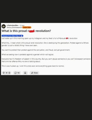 A reddit group called, r/AskIndianMen, which only allows answers from Men Only discussing the viral video. Photo: Reddit