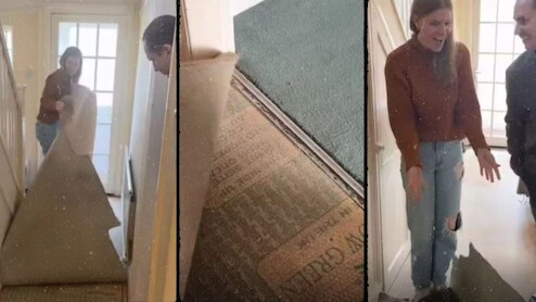 100 साल पुराने घर की कालीन हटाते ही कपल के उड़ गए होश, हाथ लगी ऐसी चीज खुशी से झूम उठे