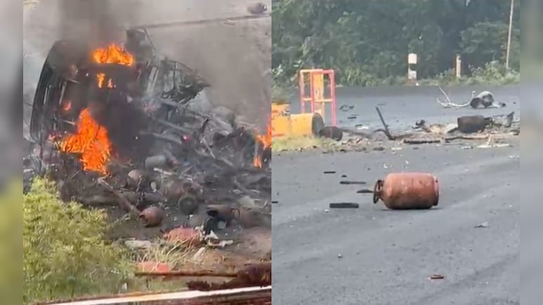 Truck With Gas Cylinders Overturns In Tamil Nadu, Triggers Explosions