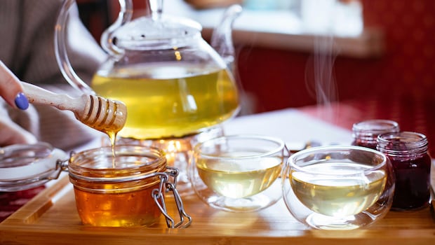 Honey adds sweetness and nutrition to our drinks. Honey adds sweetness and nutrition to our drinks.