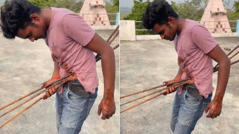 पेट में घुसा सरिया निकालने की कोशिश कर रहा था शख्स, आगे जो हुआ, Video ने सबको चौंका दिया !