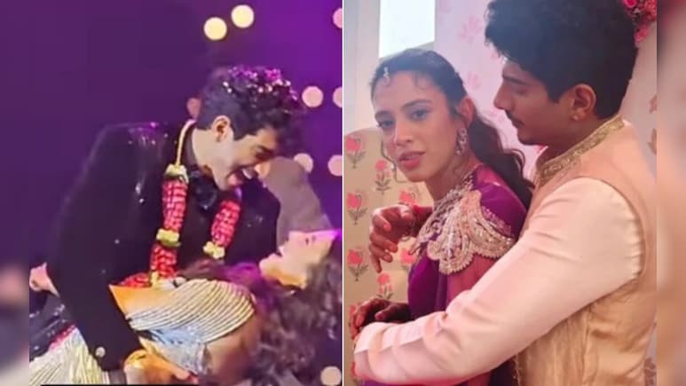 VIDEO: अपनी संगीत सेरेमनी में रोमांटिक होतीं दिखीं स्मृति मंधाना, होने वाले पति पलाश के साथ किया ऐसा डांस