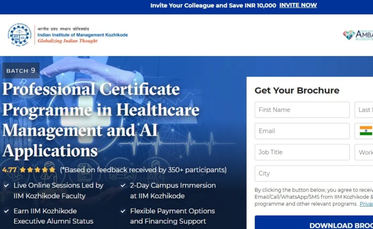 Healthcare Management And AI Programme Launched By Indian Institute Of Management Kozhikode