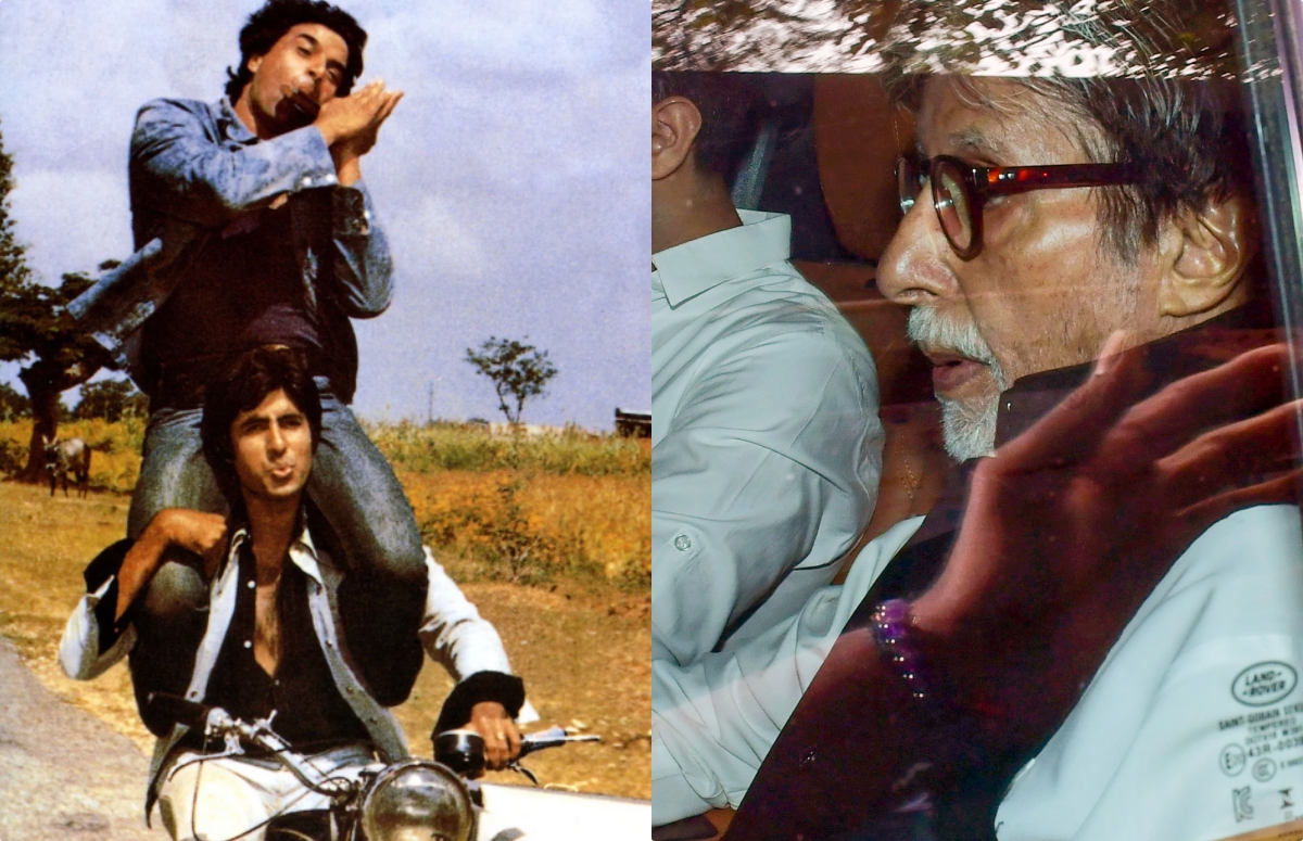 आंखें नम, दिल में गम का समंदर.... अपने वीरू को आखिरी विदाई देने पहुंचे अमिताभ