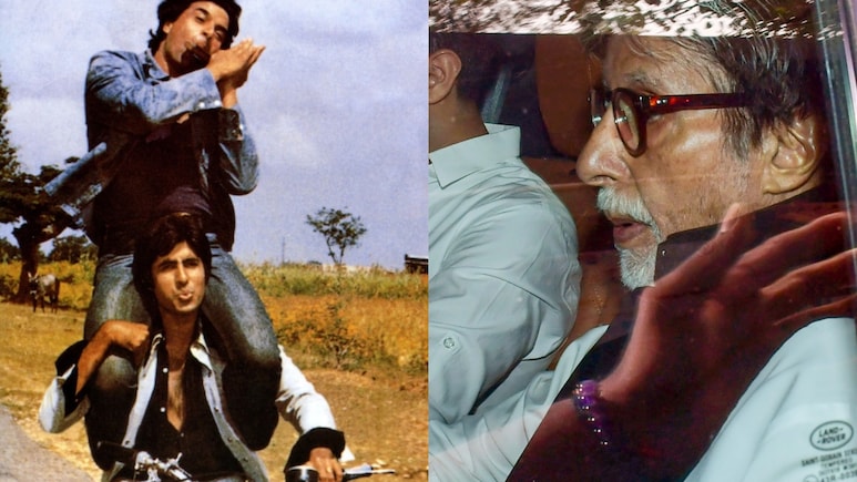 आंखें नम, दिल में गम का समंदर.... अपने वीरू को आखिरी विदाई देने पहुंचे अमिताभ