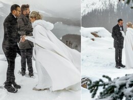 अलग ही लेवल का कमिटमेंट... शादी करने के लिए 30 मिनट तक बर्फीले तूफान में चलते रहे दूल्हा-दुल्हन! फोटोशूट वायरल