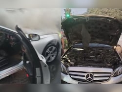 Mercedes Catches Fire On Delhi Road, Cops Rescue Woman, 5-Year-Old Child