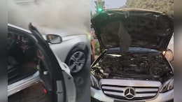 Mercedes Catches Fire On Delhi Road, Cops Rescue Woman, 5-Year-Old Child