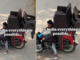 बाइक पर 20 कुर्सियां रखकर ले जाता दिखा शख्स, पोलिश महिला ने शेयर किया Video, जुगाड़ देखकर इंटरनेट हक्का-बक्का