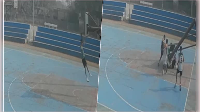 रोहतक में दर्दनाक मौत, खेलते-खेलते खिलाड़ी पर गिरा बास्केटबॉल पोल, CCTV फुटेज आई सामने