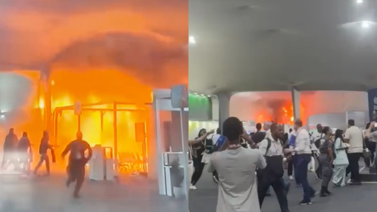 ब्राजील में COP30 क्लाइमेट समिट के वेन्यू में लगी आग, जान बचाने के लिए दौड़े डेलिगेट्स