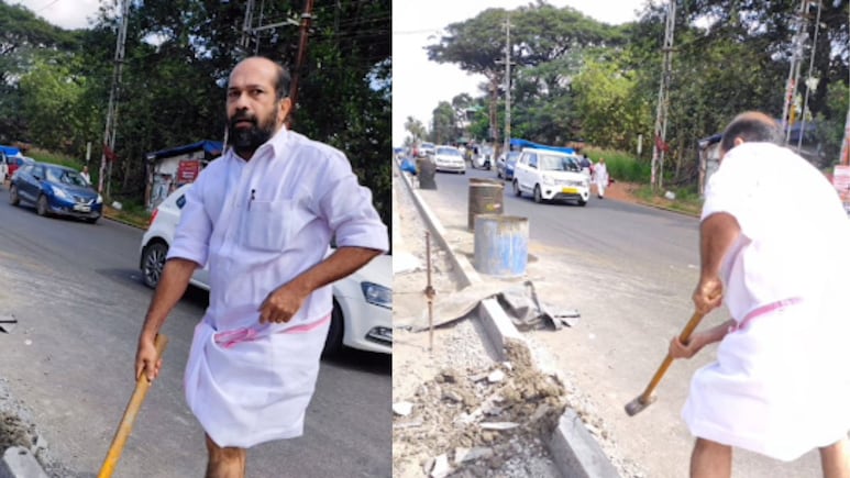 Former Kerala Congress MLA Anil Akkara Charged For Destroying Road Divider
