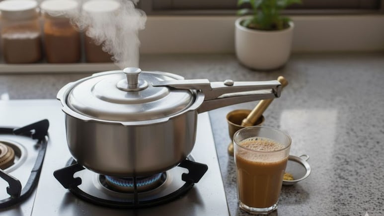 How To Make Tea In Pressure Cooker: शेफने कुकरमध्ये चहा बनवला, लोकांना व्हिडीओ पाहून ठसका लागला