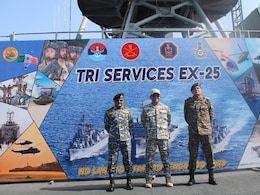 Tri-Services Chiefs Board INS Vikrant, Review Op Under 'Exercise Trishul'
