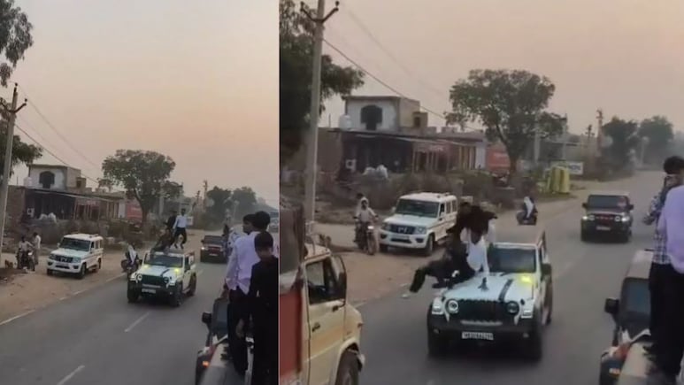 बस एक सेकंड और...थार की छत पर चढ़कर मस्ता रहे थे लड़के, तभी सामने से आया ट्रक और एक पल में सब बदल गया