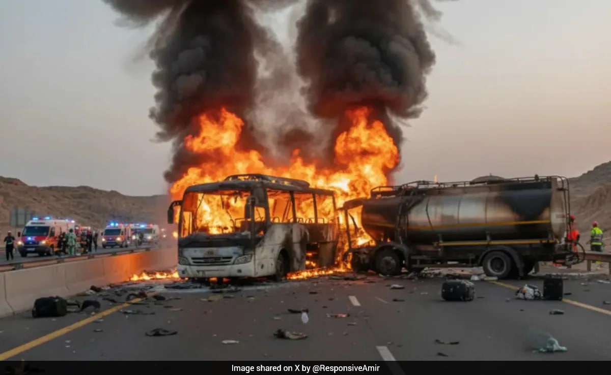 42 Indians Dead In Bus-Tanker Collision Near Medina In Saudi Arabia