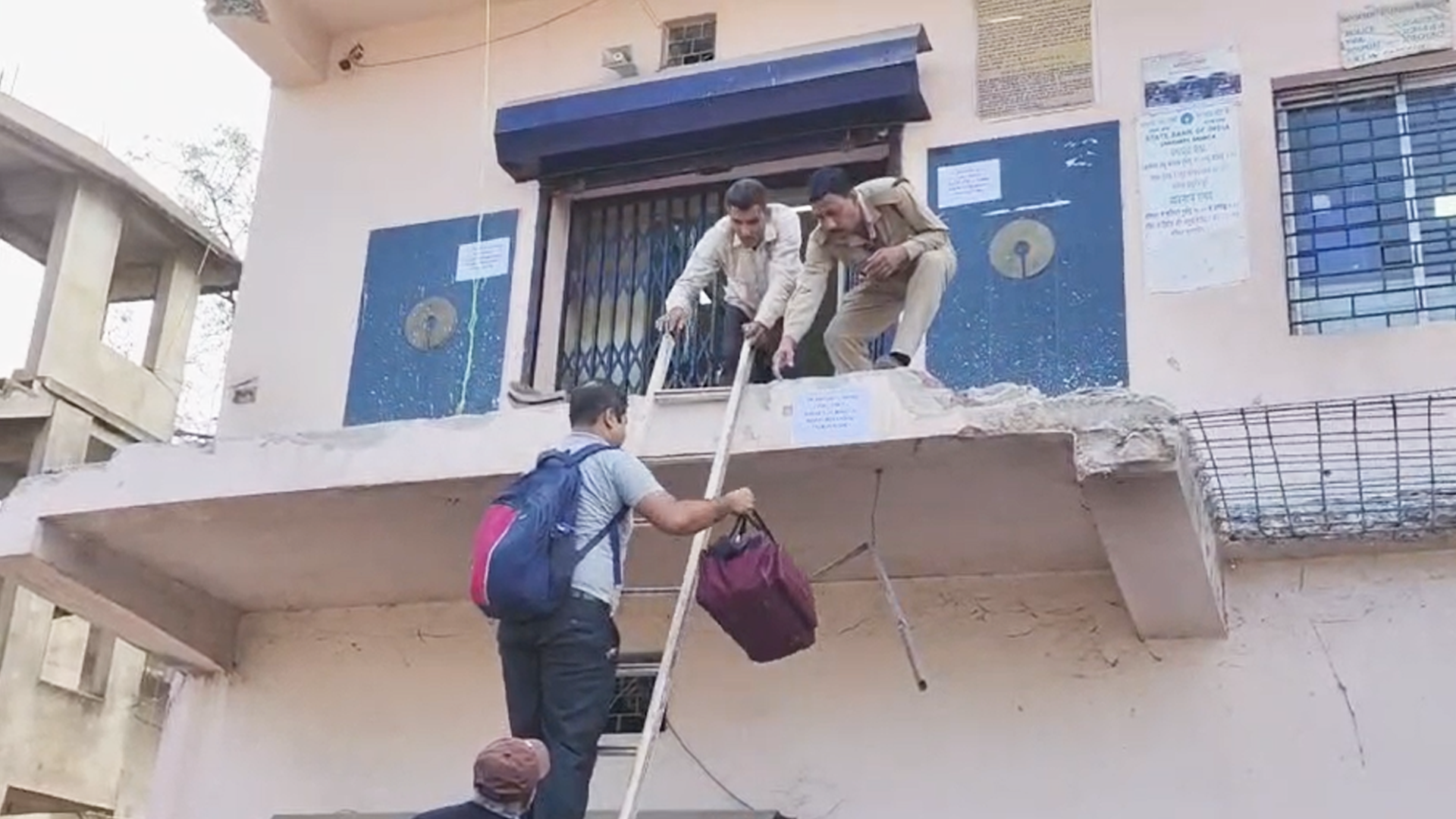 Stairway To...Cash? Customers Scale Ladder After SBI Stairs Demolished