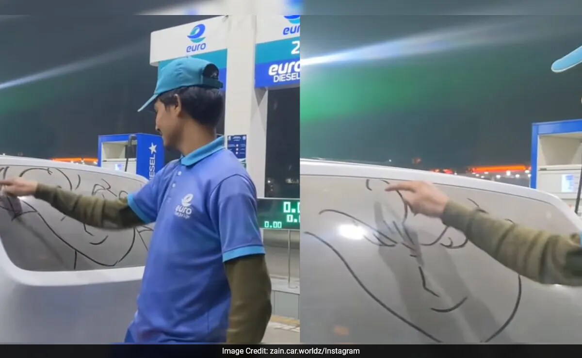 Petrol Pump Worker Draws Anime Character on Car Window, Goes Viral