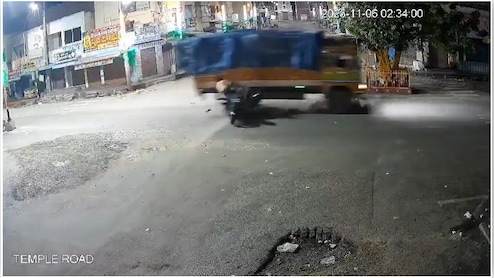 Video: 2 Killed As Speeding Bike Crashes Into Truck At Andhra Intersection