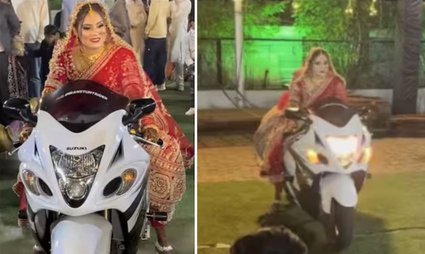 200 किलो की बाइक से दुल्हन ले रही थी शादी में एंट्री, रोकने के लिए दौड़ पड़े लोग, बंद करना पड़ा कमेंट सेक्शन