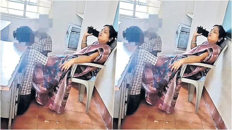 आंध्र प्रदेश के स्कूल में ये क्या हो रहा है? बच्चों से पैर दबवाती दिखी टीचर