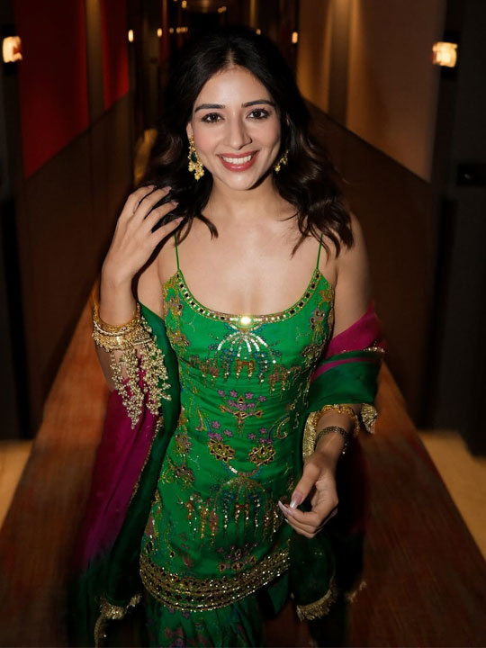 Tania Looks Regal in a Stunning Green Ethnic Outfit