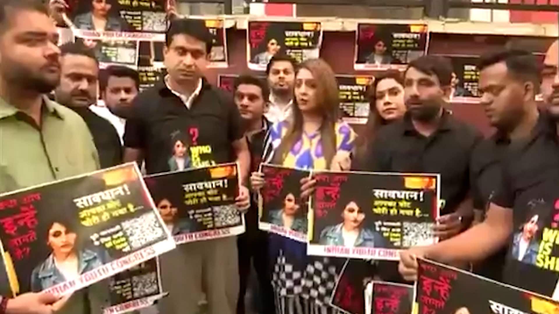 Posters Plastered At EC Office As Youth Congress Targets 'Fake Voters' In Haryana