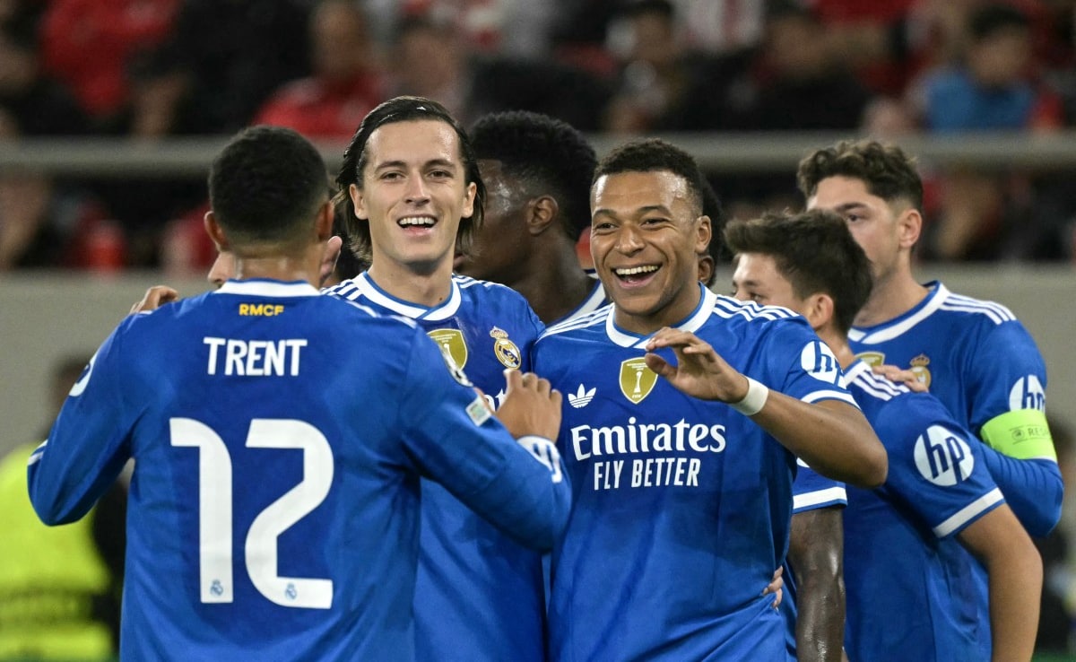 Kylian Mbappe Hits Four As Real Madrid Hold Off Olympiacos In Thriller