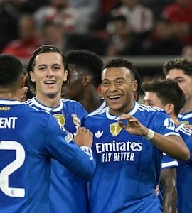 Kylian Mbappe Hits Four As Real Madrid Hold Off Olympiacos In Thriller