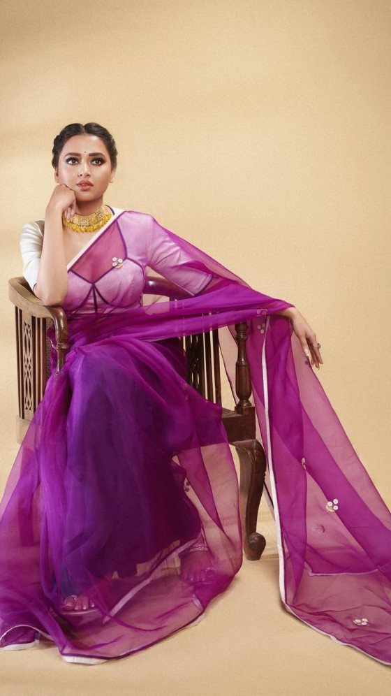 Tejasswi Prakash’s Organza Saree Is a Showstopper