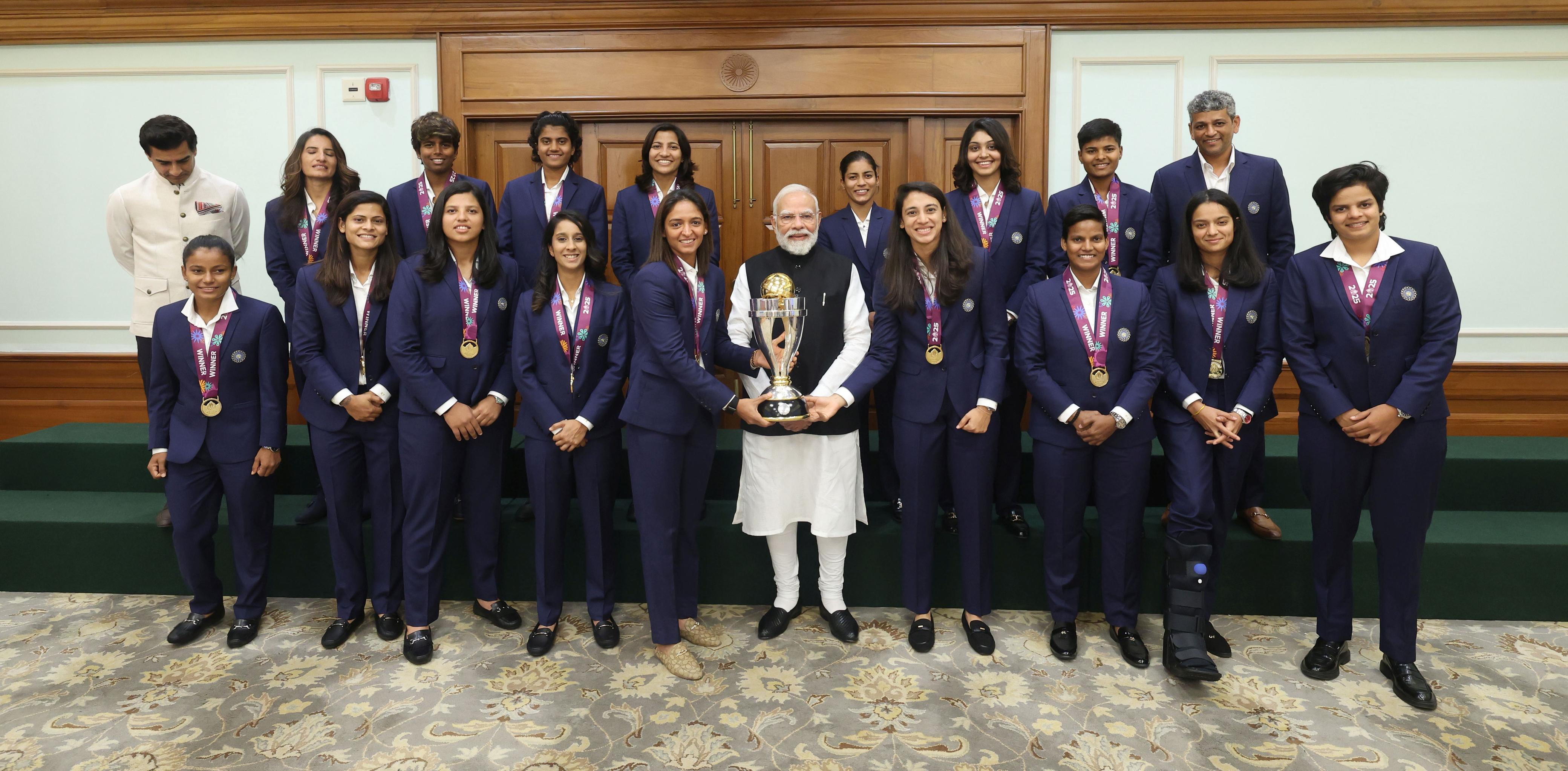 PM Narendra Modi's Meeting With Women's World-Cup Winning Indian Team Live Updates: Photoshoot Underway At PM's Residence